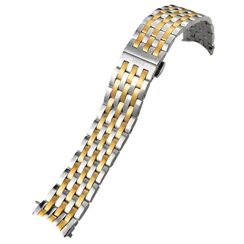 TYEMLM 316L Edelstahl 20mm Armband für Tissot T097 T097407 T097410A Silber Uhrenarmband Armbänder Kostenlose Tools Männer Frauen Uhrenarmbänder(Silver golden) von TYEMLM