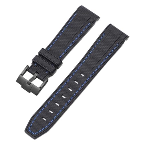 TYEMLM Für Swatch X Omega Moonswatch Für Seamaster 300 Gebogene Schnittstelle Männer Frauen Qualität Ersetzen Uhr Band 20mm(Blue line) von TYEMLM