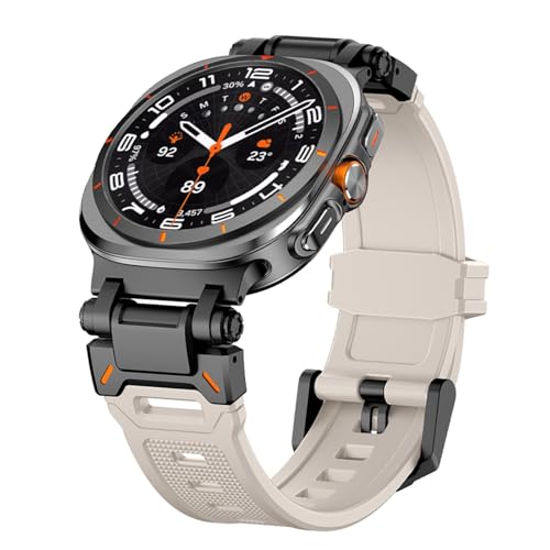 TYEMLM Gummiband für Samsung Galaxy Uhr Ultra 47mm Correa Armband ULTRA 47MM Metall Quick Fit Männer Strap Uhrenarmbänder(Black starlight2) von TYEMLM