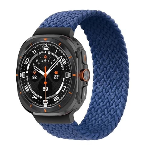 TYEMLM Uhrenarmbänder Für Galaxy Uhr Ultra Armband 47mm Zubehör Sport Nylon geflochten Solo Loop Correa Armband Galaxy Uhr 7 Ultra Band(Atlantic Blue,M) von TYEMLM