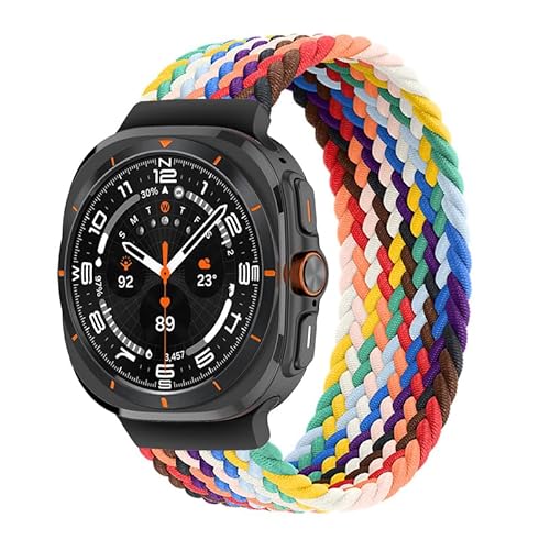 TYEMLM Uhrenarmbänder Für Galaxy Uhr Ultra Armband 47mm Zubehör Sport Nylon geflochten Solo Loop Correa Armband Galaxy Uhr 7 Ultra Band(Pride Edition,L) von TYEMLM