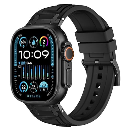 TYEMLM Uhrenarmbänder Für Watch Band Ultra 2 49 mm 45 mm 44 mm Gummiarmband Serie 10 9 8 7 6 5 4 3 2 1 SE mit Metallanschluss S10 46 mm 42 mm Uhrenarmbänder(G,S10 42mm) von TYEMLM