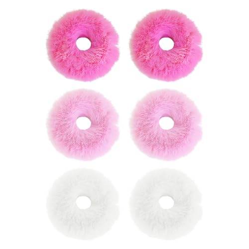 6 Stück Plüsch-Haargummis, Süße Haargummis, Weiche Haargummis, Elastische Haargummis, Pferdeschwanz-Haar-Accessoires, Mädchen-Haar-Accessoires, Haar-Accessoires von TYFGRT