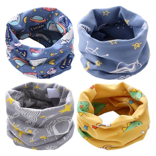 TYFGRT 4 Stück Winddichter Kinderschal, Warmer Kinderschal, Süßer Kinderschal, Weicher Kinderschal, Outdoor-Reisezubehör von TYFGRT