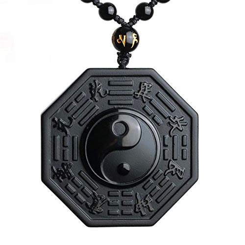 TYGJB Drop Shipping Schwarzer Obsidian Yin Yang Halskette Anhänger Chinesischer Bagua Herrenschmuck Damenschmuck von TYGJB