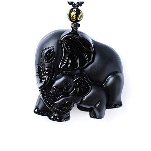 TYGJB Obsidian natürlichen geschnitzten Elefanten Nase Gott des Reichtums Glück Anhänger schwarzer Obsidian Halskette Anhänger TYGJB Obsidian natürlichen geschnitzten Elefanten Nase Gott des Reichtums Glück Anhänger schwarzer Obsidian Halskette Anhänger von TYGJB