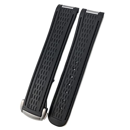 20 mm Gummi -Silikon -Uhr -Gurt für Omega Seamaster 300 AT150 Aqua Terra Ultra Light 8900 Stahlschnalle Watchband Armbänder (Farbe: blau weiß 2 spitz, Größe: 20 mm) von TYLDBNF