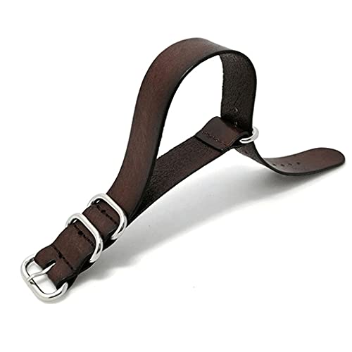 TYLDBNF 18 mm 20 mm 22 mm 24 mmnato gurt echtes Leder dunkelbraune Farbuhr -Band Lederriemengurt Uhr Austausch (Orange, 18 mm) von TYLDBNF