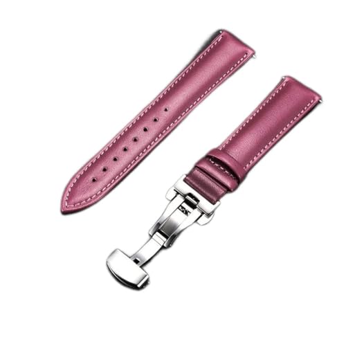 TYLDBNF 18mm 20 mm 22 mm 24 mm Uhren Band Echtes Kuhleder -Uhrengurt mit Schnalle Armband Grün rotes weißes Uhrband (D, 20 mm) von TYLDBNF