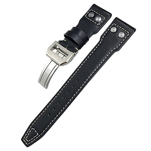 TYLDBNF 21mm Nieten echtes Leder -Uhrband für IWC Big Pilot Top Gun Watch IW3777 Kalbsleder Lederband von TYLDBNF