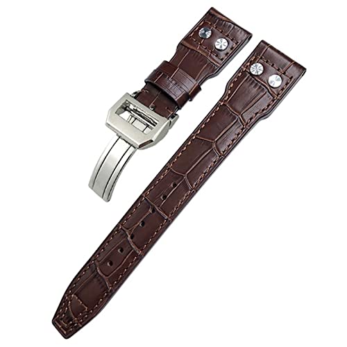 TYLDBNF 21mm Nieten echtes Leder -Uhrband für IWC Big Pilot Top Gun Watch IW3777 Kalbsleder Lederband von TYLDBNF