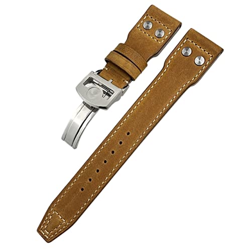 TYLDBNF 21mm Nieten echtes Leder -Uhrband für IWC Big Pilot Top Gun Watch IW3777 Kalbsleder Lederband von TYLDBNF