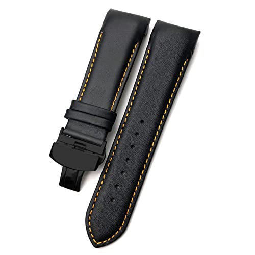 TYLDBNF 22mm 23mm 24 mm gebogenes Ende Watchband Fit für T035617 Cowhide Watch Gurt -Verschluss Armbänder Männer (Farbe: Braun Gold, Größe: 23 mm) von TYLDBNF