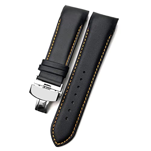 TYLDBNF 22mm 23mm 24 mm gebogenes Ende Watchband Fit für T035617 Cowhide Watch Gurt -Verschluss Armbänder Männer (Farbe: Braun Gold, Größe: 23 mm) von TYLDBNF