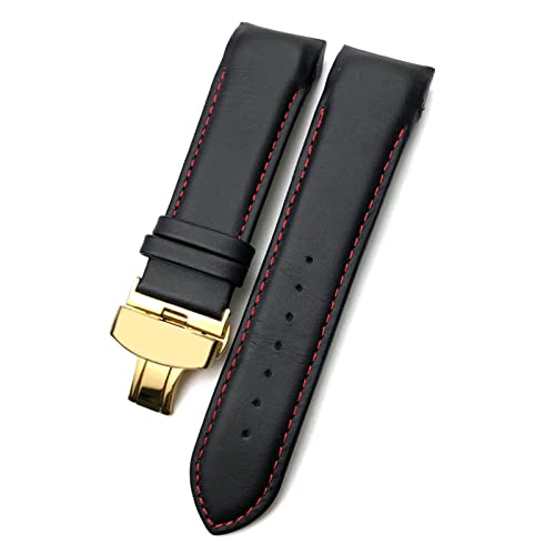 TYLDBNF 22mm 23mm 24 mm gebogenes Ende Watchband Fit für T035617 Cowhide Watch Gurt -Verschluss Armbänder Männer (Farbe: Braun Gold, Größe: 23 mm) von TYLDBNF