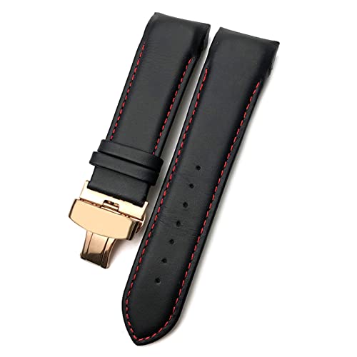 TYLDBNF 22mm 23mm 24 mm gebogenes Ende Watchband Fit für T035617 Cowhide Watch Gurt -Verschluss Armbänder Männer (Farbe: Braun Gold, Größe: 23 mm) von TYLDBNF