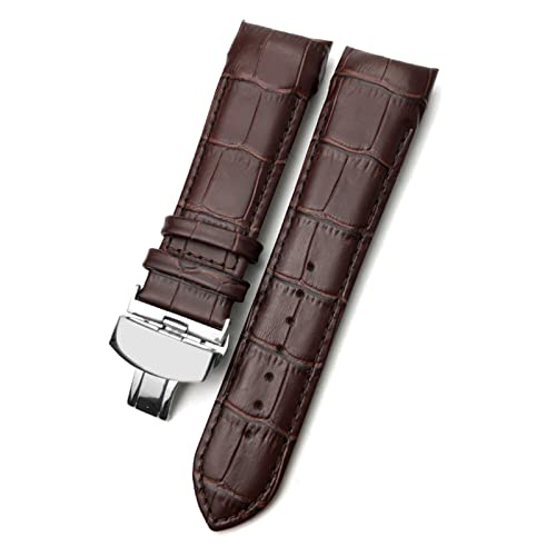 TYLDBNF 22mm 23mm 24 mm gebogenes Ende Watchband Fit für T035617 Cowhide Watch Gurt -Verschluss Armbänder Männer (Farbe: Braun Gold, Größe: 23 mm) von TYLDBNF