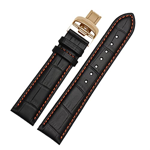 TYLDBNF Echtes Leder -Uhrband für Mido Multifort M005 Serie M005930 Armband 23mm Hemdless Stahl Schmetterlingsschnalle (Farbe: 10mm Goldverschluss, Größe: 20 mm) von TYLDBNF