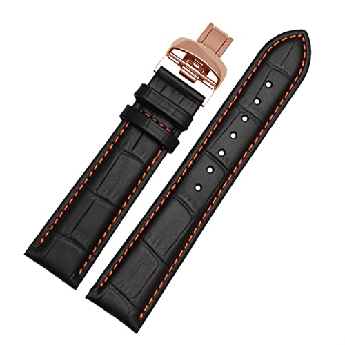 TYLDBNF Echtes Leder -Uhrband für Mido Multifort M005 Serie M005930 Armband 23mm Hemdless Stahl Schmetterlingsschnalle (Farbe: 10mm Goldverschluss, Größe: 20 mm) von TYLDBNF