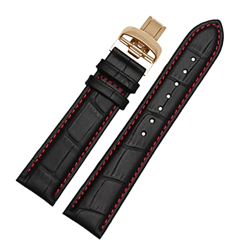 TYLDBNF Echtes Leder -Uhrband für Mido Multifort M005 Serie M005930 Armband 23mm Hemdless Stahl Schmetterlingsschnalle (Farbe: 10mm Goldverschluss, Größe: 20 mm) von TYLDBNF
