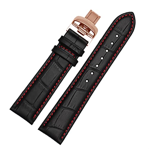 TYLDBNF Echtes Leder -Uhrband für Mido Multifort M005 Serie M005930 Armband 23mm Hemdless Stahl Schmetterlingsschnalle (Farbe: 10mm Goldverschluss, Größe: 20 mm) von TYLDBNF