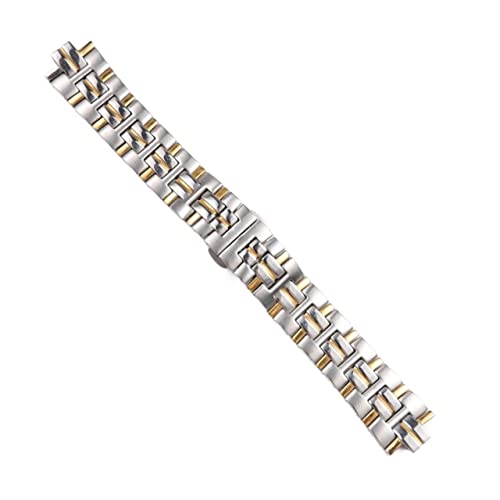 TYLDBNF Edelstahl-Uhrband für Titoni 83930 83950SY-271 Uhrengurt Armband-Einsatz Logo (Farbe: Silber und Gold, Größe: 8 mm) von TYLDBNF