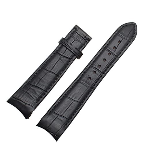 TYLDBNF Gebogenes Ende Watchband für Bürger BL9002-37 05A BT0001-12E 01a Uhrstrap Echtes Leder mit Schmetterlingsschnalle 20 21 22 mm Fashion Gurt (Farbe: Grünblau, Größe: 21mm) von TYLDBNF