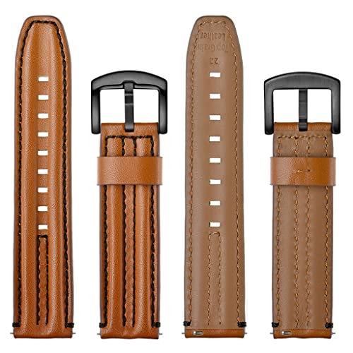 TYLDBNF Leder -Uhren -Band 20mm 22 mm Cowide Watch Gurt Kielgurt Watchbänder Gürtel braun schwarz (20mm) von TYLDBNF