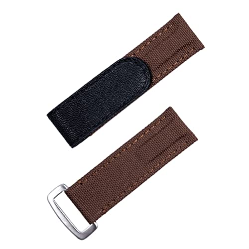TYLDBNF Nylon Stoff Leder 20mm farbenfrohes Uhrband für -Gurt Daytona Submariner GMT Yacht-Master Date Just Watch Band (Farbe: Grau SIL-Schnalle, Größe: 20 mm) von TYLDBNF