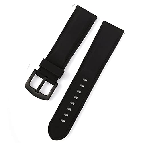 TYLDBNF Uhrenband 18mm 20 mm 22 mm 24mm Sport Watch Gurt Männer Frauen Repecement Band Gummi -Armband Edelstallknall (schwarz 2,20 mm) von TYLDBNF