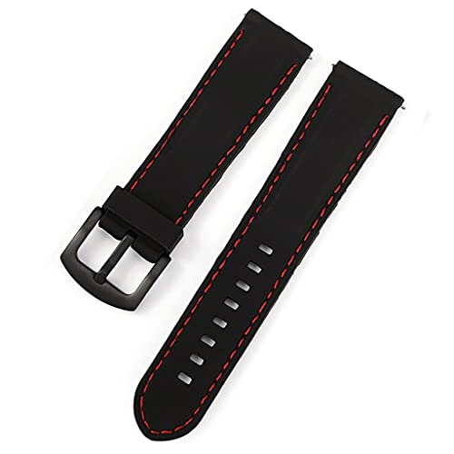 TYLDBNF Uhrenband 18mm 20 mm 22 mm 24mm Sport Watch Gurt Männer Frauen Repecement Band Gummi -Armband Edelstallknall (schwarz 2,20 mm) von TYLDBNF