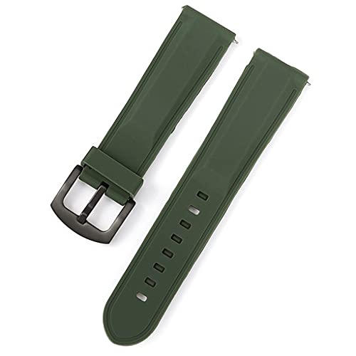 TYLDBNF Uhrenband 18mm 20 mm 22 mm 24mm Sport Watch Gurt Männer Frauen Repecement Band Gummi -Armband Edelstallknall (schwarz 2,20 mm) von TYLDBNF