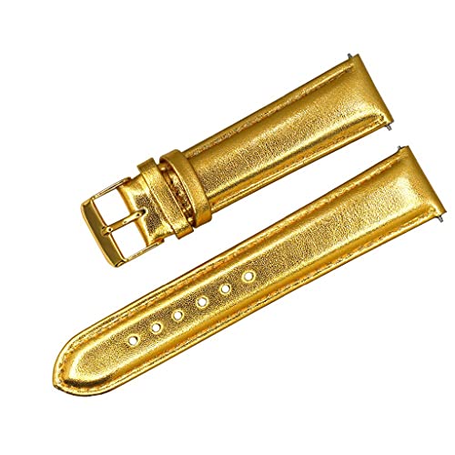 TYLDBNF WatchBand Echt Leder Uhrengurt Gold Fashion Silber Uhr (Weißfrüchte Peach 5,28 mm) von TYLDBNF