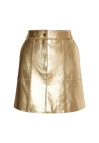 TYLIN Damen Lederrock 19229546-TY01, Gold, M von TYLIN