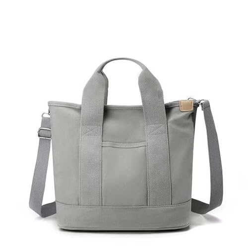 TYLXQH Damen Handtasche aus Segeltuch, Japanische handgefertigte große Kapazität Multi-Pocket Handtasche, Lunchbox Crossbody Bags (Gray,23x15x22cm) von TYLXQH
