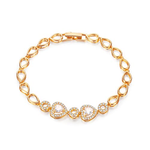 TYMONT Damen Leichtes Luxus-Liebes-Intarsien-Zirkon-Armband, Modisches Vielseitiges Liebesarmband, Versprechen Jahrestags-Geburtstagsgeschenk von TYMONT