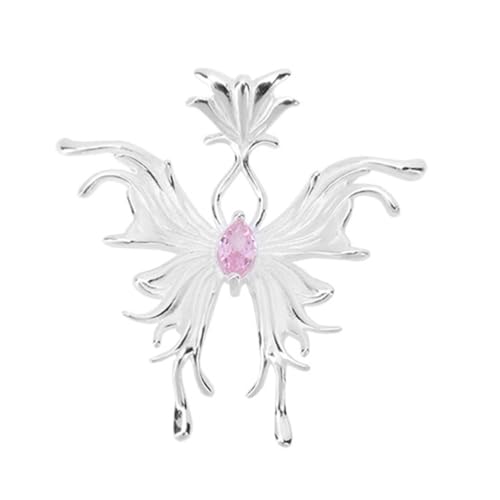 TYMONT Herren S925 Sterling Silber Liquid Butterfly Anhänger, Herren Und Damen Personalisierte Paar Sterling Silber Anhänger Halskette,Silber,Pendant + Chain 50cm von TYMONT