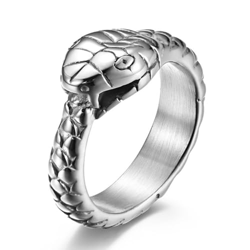 TYMONT Personalisierter Völlerei-Ring Für Männer, Nischenmode-Ring Aus Edelstahl,Silber,9 von TYMONT