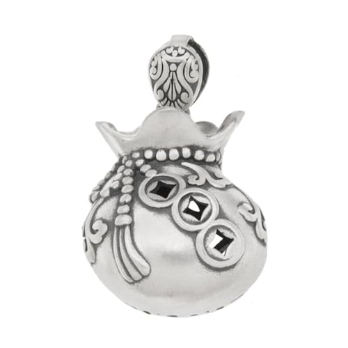 TYMONT S925 Sterling Silber Geld Tasche Anhänger, Männer Und Frauen Personalisierte Mode Vielseitige Sterling Silber Anhänger Halskette,Silber,Pendant + Chain 60cm von TYMONT