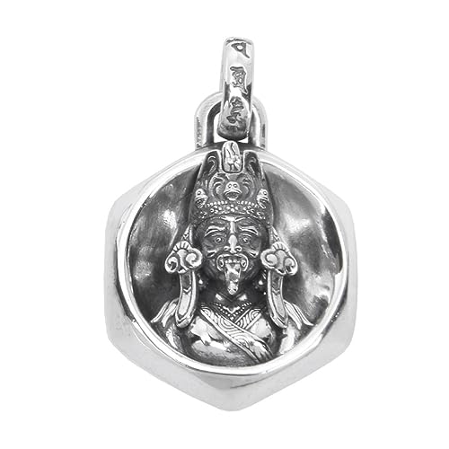 TYMONT S925 Sterling Silber Göttin Des Reichtums Anhänger, Männer Und Frauen Personalisierte Mode Vielseitige Sterling Silber Anhänger Halskette,Silber,Pendant + Chain 60cm von TYMONT