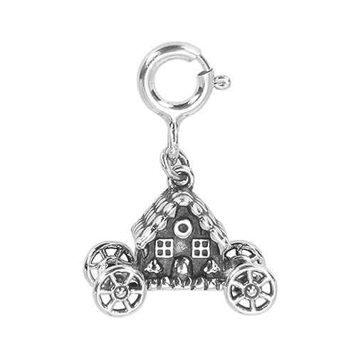 TYMONT S925 Sterling Silber Holz Haus Auto Anhänger, Männer Und Frauen Personalisierte Mode Vielseitige Sterling Silber Anhänger Halskette,Silber,Pendant + Chain 55cm von TYMONT