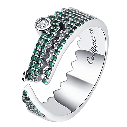 TYMONT S925 Sterling Silber Krokodil Ziegelstein Damenring, Personalisierte Sterling Silber Ring,Silber,9 von TYMONT