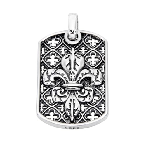 TYMONT S925 Sterling Silber Quadrat Kruzifix Anker Anhänger, Männer Und Frauen Personalisierte Hip Hop Sterling Silber Anhänger Halskette,Silber,Pendant + Chain 70cm von TYMONT