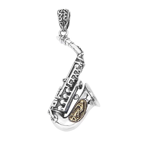 TYMONT S925 Sterling Silber Saks Kreative Anhänger, Männer Und Frauen Personalisierte Mode Vielseitige Sterling Silber Anhänger Halskette,Silber,Pendant + Chain 60cm von TYMONT