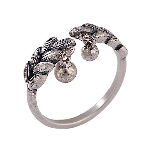 TYMONT Weizen Glocken S925 Sterling Silber Verstellbaren Ring, Mode Sterling Silber Frauen Ring,Silber,7 von TYMONT