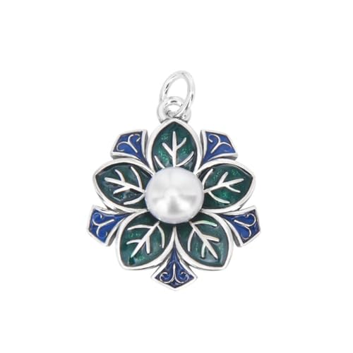 TYMONT Women's S925 Sterling Silber Blatt Und Blume Anhänger, Damen Modisch Und Vielseitig Sterling Silber Anhänger Halskette,Silber,Pendant + Chain 50cm von TYMONT