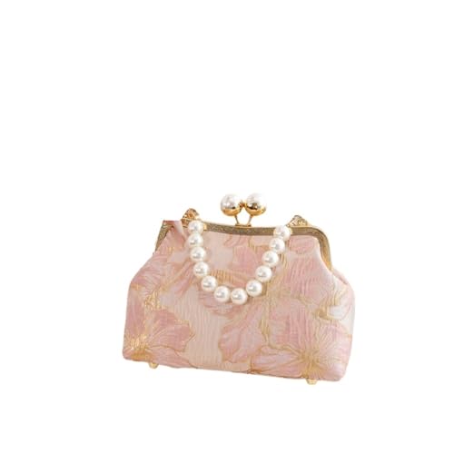 Banketttasche Stickerei Perlengriff Umhängetasche Hohe Kapazität Trendy Kosmetiktasche for Damen(Color-01) von TYNXK