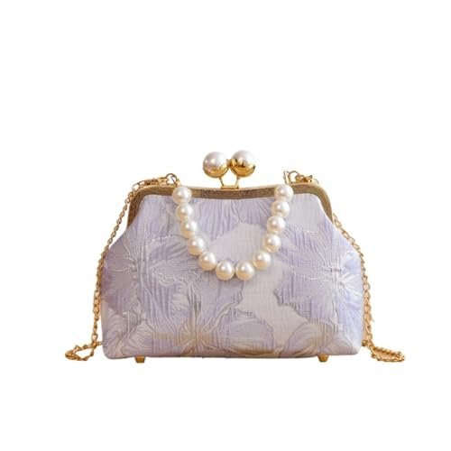 Banketttasche Stickerei Perlengriff Umhängetasche Hohe Kapazität Trendy Kosmetiktasche for Damen(Color-03) von TYNXK