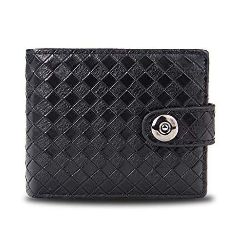 Brieftasche Pu Männer Brieftasche Retro gewebtes Muster Leder Männer Kurzer Brieftasche Multi -Karten -Brieftasche Brieftasche Reißverschluss Mode Geldbeutel for Männer Portemonnaie ( Color : Black 3 von TYNXK