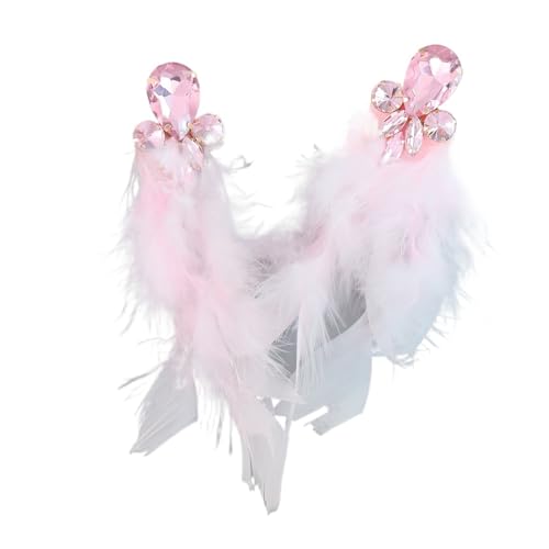 Fashion Statement Fuchsia Feder Ohrringe for Frauen lange hängende Quaste Prom Schmuck(Color 12) von TYNXK